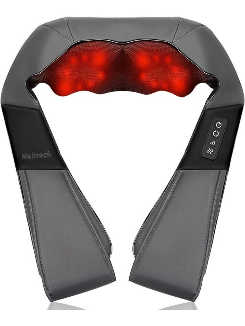 Shiatsu Neck Massager with Heat for Pain Relief - Gray, Relaxation & Comfort